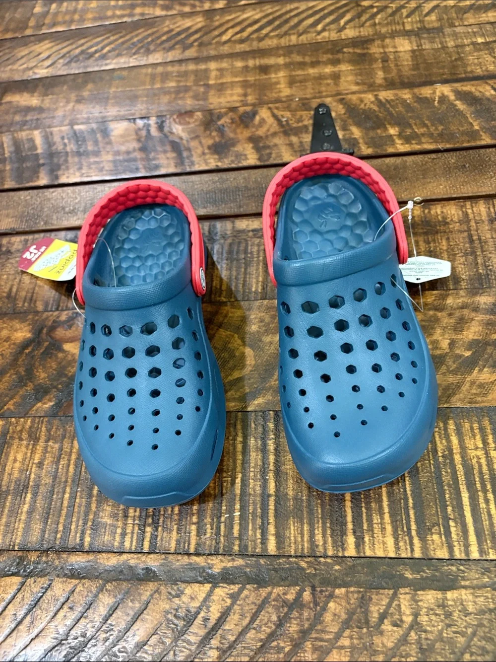 Kids' Popinz Clogs - Teal with Red Trim